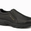 'Roper' Men's Tumbled Leather Performance Slip On - Black