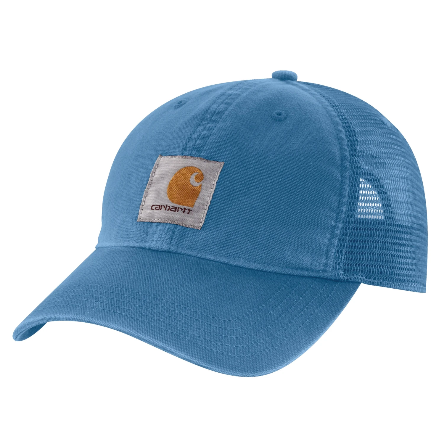 'Carhartt' Men's Adjustable Canvas Mesh-Back Cap - Blue Lagoon 1 'Carhartt' Men's Adjustable Canvas Mesh-Back Cap - Blue Lagoon