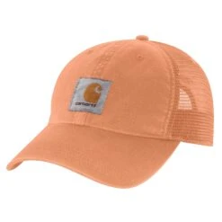 'Carhartt' Men's Adjustable Canvas Mesh-Back Cap - Dusty Orange