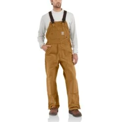 'Carhartt' Men's Unlined Flame Resistant Duck Bib Overall - Carhartt Brown