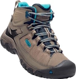 'Keen Outdoor' Women's Targhee EXP WP Mid Hiker - Brindle / Blue Coral -Outdoor Clothing Sale 1017737 3Q large 1024x1024@2x