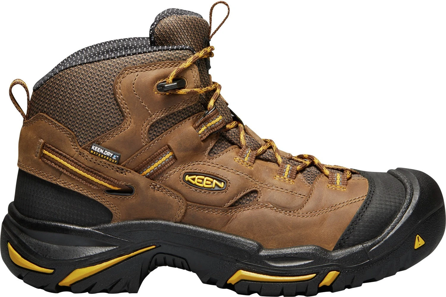 'Keen Utility' Men's Braddock Mid EH WP Soft Toe - Cascade Brown / Yellow / Black 1 'Keen Utility' Men's Braddock Mid EH WP Soft Toe - Cascade Brown / Yellow / Black