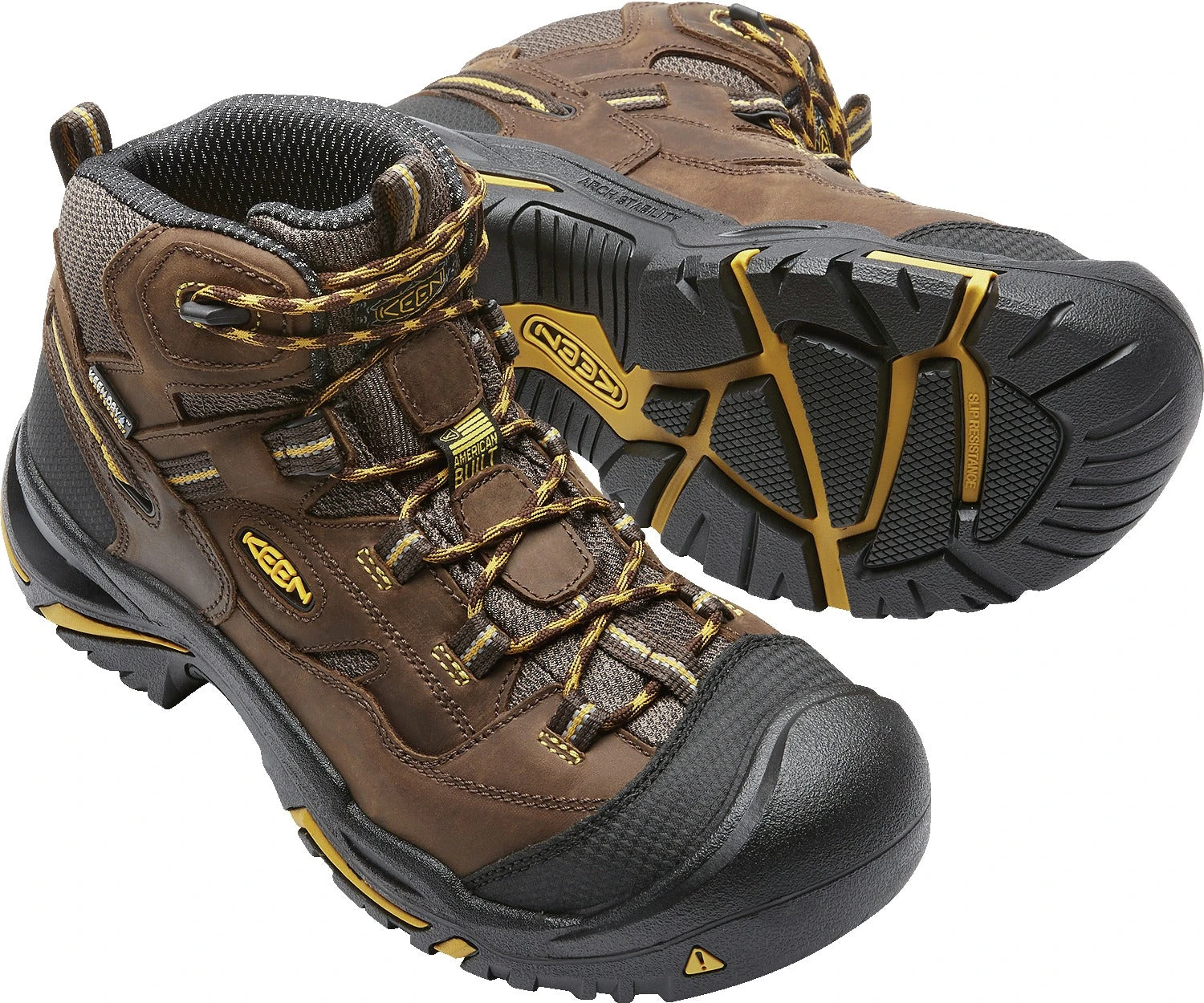 'Keen Utility' Men's Braddock Mid EH WP Soft Toe - Cascade Brown / Yellow / Black 5 'Keen Utility' Men's Braddock Mid EH WP Soft Toe - Cascade Brown / Yellow / Black - Image 5