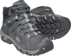 'Keen Outdoor' Women's Steens WP Leather Mid Hiker - Steel Grey / Ocean Wave -Outdoor Clothing Sale 1022332 PPS large 1024x1024@2x