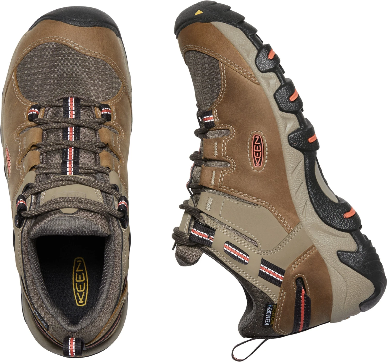 'Keen Outdoor' Women's Steens WP Leather Low Hiker - Timberwolf / Coral 5 'Keen Outdoor' Women's Steens WP Leather Low Hiker - Timberwolf / Coral - Image 5