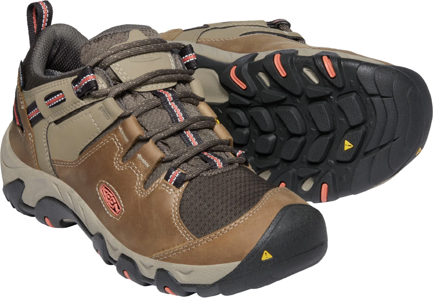'Keen Outdoor' Women's Steens WP Leather Low Hiker - Timberwolf / Coral 6 'Keen Outdoor' Women's Steens WP Leather Low Hiker - Timberwolf / Coral - Image 6