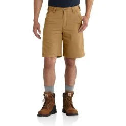 'Carhartt' Men's Rugged Flex® Relaxed Fit Canvas Work Short - Hickory