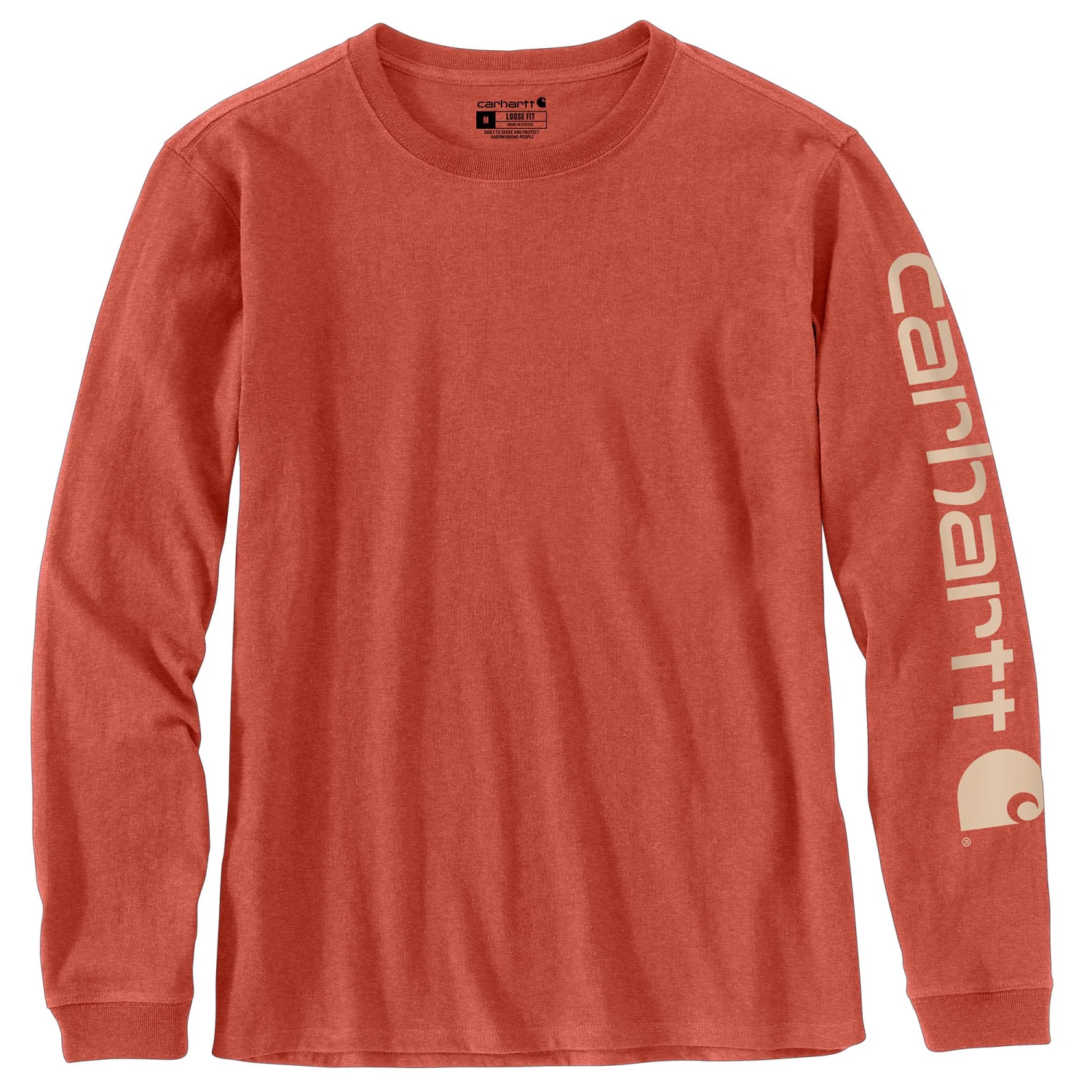 'Carhartt' Women's Workwear Logo Sleeve T-Shirt - Earthen Clay Heather 1 'Carhartt' Women's Workwear Logo Sleeve T-Shirt - Earthen Clay Heather