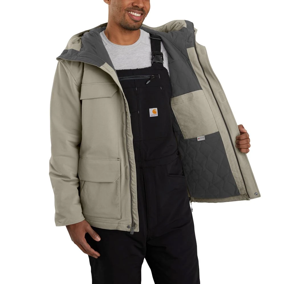 'Carhartt' Men's Super Dux™ Relaxed Fit Insulated Traditional Coat-Level 4 Extreme Warmth Rating - Greige 2 'Carhartt' Men's Super Dux™ Relaxed Fit Insulated Traditional Coat-Level 4 Extreme Warmth Rating - Greige - Image 2