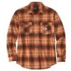 'Carhartt' Men's Rugged Flex Midweight Flannel Snap Front - Burnt Sienna