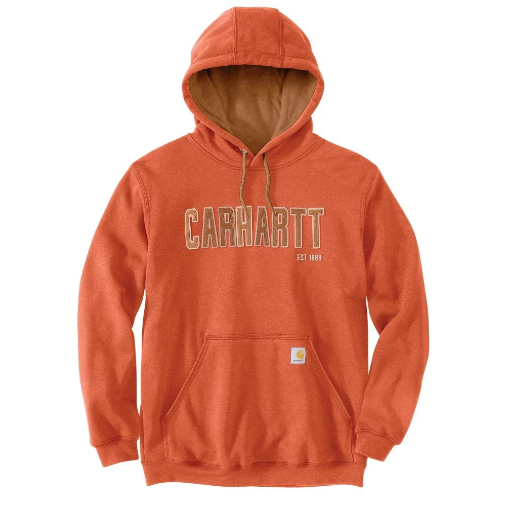 'Carhartt' Men's Midweight Felt Logo Hoodie - Desert Orange Heather 1 'Carhartt' Men's Midweight Felt Logo Hoodie - Desert Orange Heather