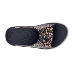 'OOFOS' Women's OOahh Slide Limited Edition - Black / Leopard -Outdoor Clothing Sale 1103BLKLEOPRD 6 1024x1024@2x
