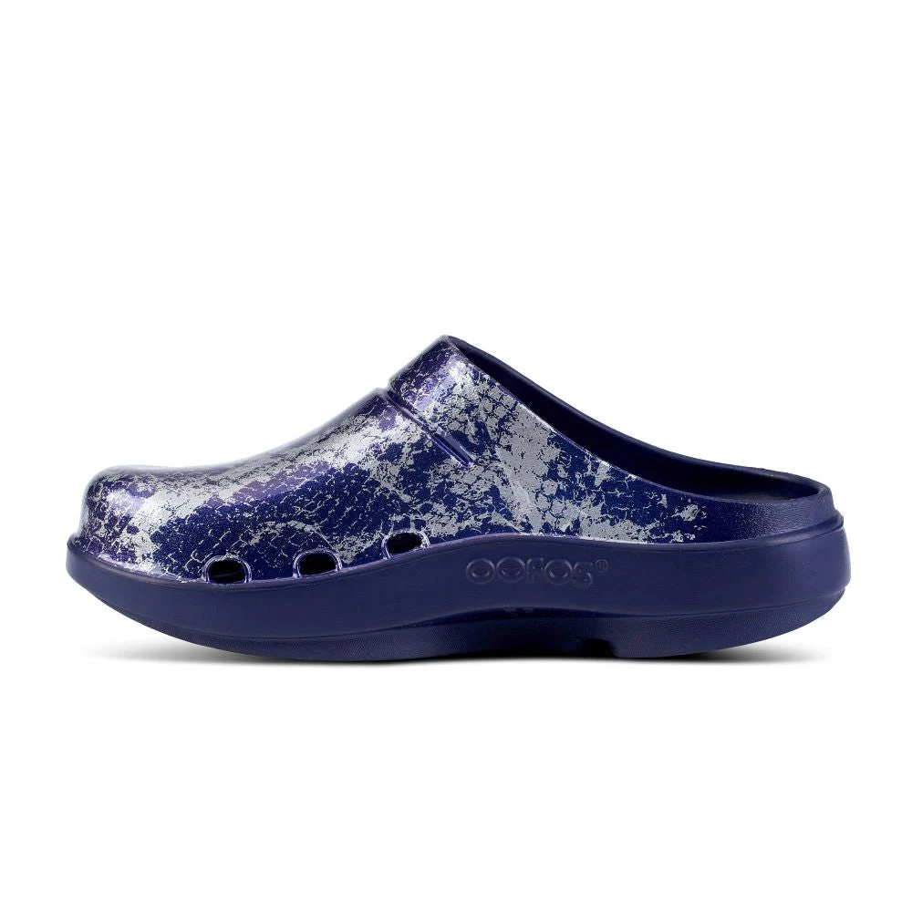 'OOFOS' Women's OOcloog Clog Limited Edition - Navy / Silver Snake 6 'OOFOS' Women's OOcloog Clog Limited Edition - Navy / Silver Snake - Image 6