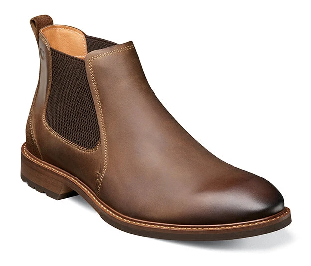 'Florsheim' Men's Lodge Plain Toe Gore Boot - Brown Crazy Horse 1 'Florsheim' Men's Lodge Plain Toe Gore Boot - Brown Crazy Horse