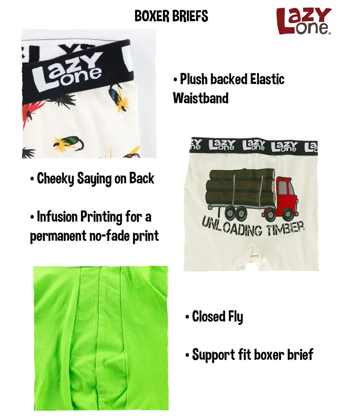 'Lazy One' Men's Unloading Timber Boxer Brief - Tan 2 'Lazy One' Men's Unloading Timber Boxer Brief - Tan - Image 2