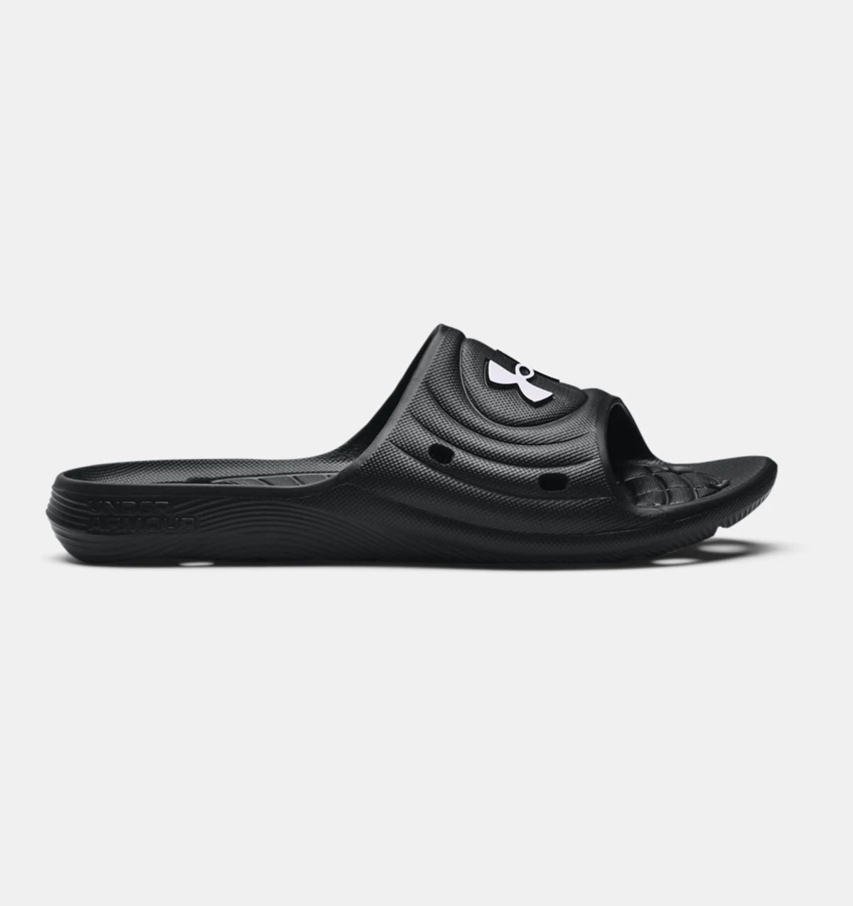 'Under Armour' Men's Locker IV Slide Sandal - Black / Black / White 1 'Under Armour' Men's Locker IV Slide Sandal - Black / Black / White