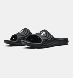 'Under Armour' Men's Locker IV Slide Sandal - Black / Black / White 8 'Under Armour' Men's Locker IV Slide Sandal - Black / Black / White -Outdoor Clothing Sale 3023758 001 PAIR 1024x1024@2x