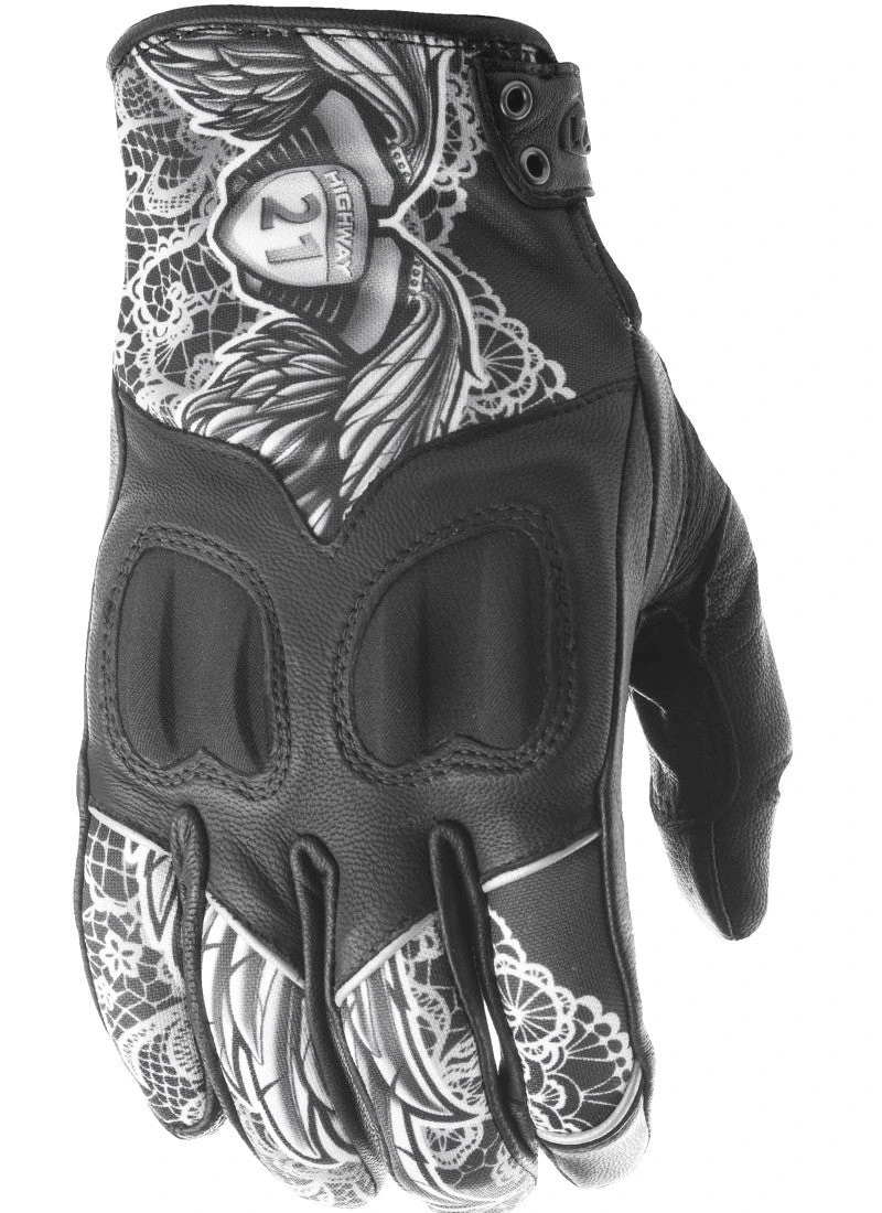 'Highway 21' Women's Vixen Glove - Black / White Lace 1 'Highway 21' Women's Vixen Glove - Black / White Lace