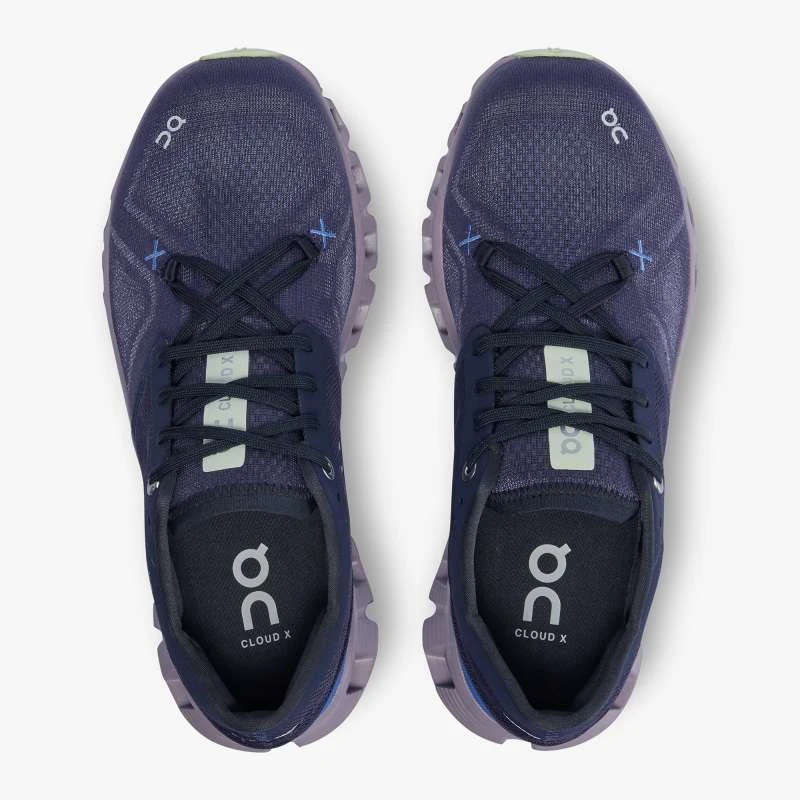 'On Running' Women's Cloud X 3 - Midnight / Heron 2 'On Running' Women's Cloud X 3 - Midnight / Heron - Image 2