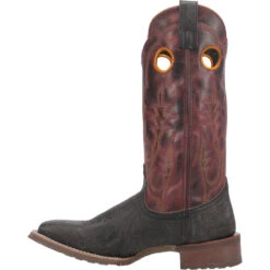 'Laredo' Men's Isaac Western Square Toe - Black / Distressed Maroon -Outdoor Clothing Sale 7965 3 1024x1024@2x
