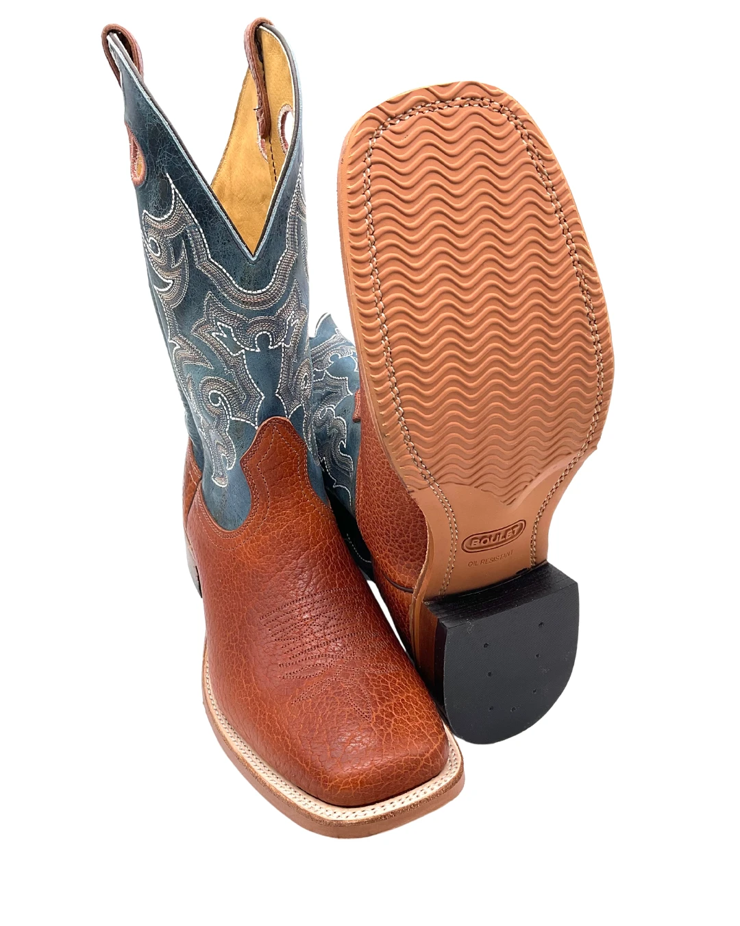 'Boulet' Men's 13" Western Square Toe - Utta Whisky / Puma Turqueza 3 'Boulet' Men's 13" Western Square Toe - Utta Whisky / Puma Turqueza - Image 3