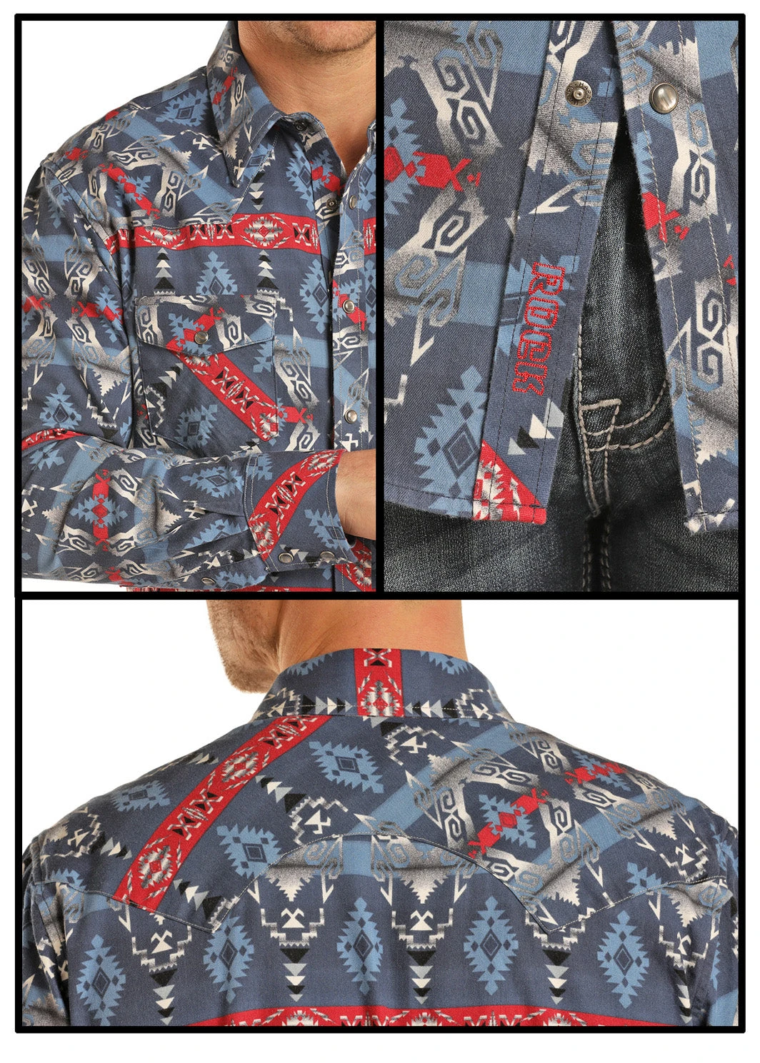 'Rock & Roll' Dale Brisby Aztec Snap Shirt - Aztec 3 'Rock & Roll' Dale Brisby Aztec Snap Shirt - Aztec - Image 3