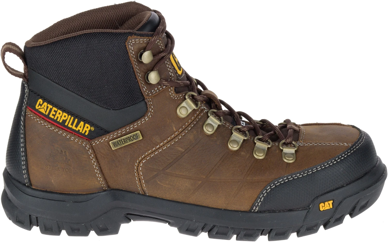 'Caterpillar' Men's 6" Threshold WP, EH, Steel Toe - Brown / Black 1 'Caterpillar' Men's 6" Threshold WP, EH, Steel Toe - Brown / Black
