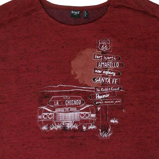 'Cruel Denim' Women's L/S Pullover Sweatshirt - Heather Red 2 'Cruel Denim' Women's L/S Pullover Sweatshirt - Heather Red - Image 2