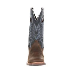 'Durango' Men's 12" Rebel Pro™ Denim Blue Western Square Toe - Brown / Denim -Outdoor Clothing Sale DDB0216 front 1024x1024@2x