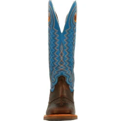 'Durango' Men's 15" Rebel Pro Western Saddle Boot - Chestnut / Brilliant Blue -Outdoor Clothing Sale DDB0337 front 1024x1024@2x