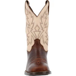 'Durango' Men's 11" Westward Western Square Toe - Chocolate / Bone -Outdoor Clothing Sale DDB0422 front 1024x1024@2x