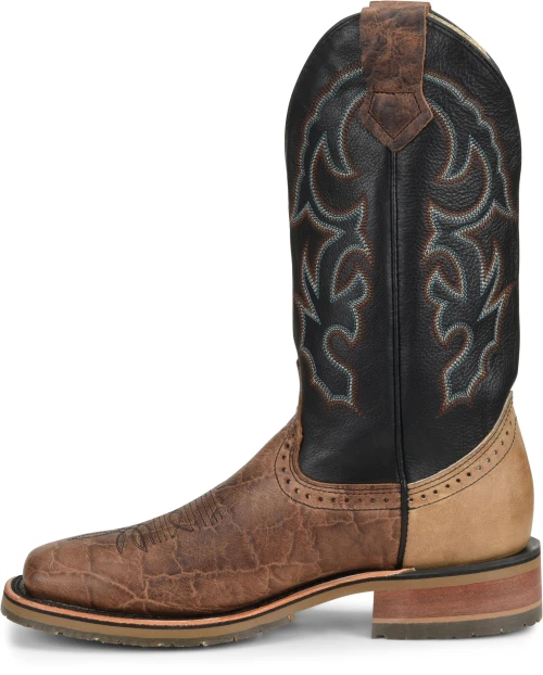 'Double H' Men's 12" Grissom SR Square Toe I.C.E. ™ Roper - Kenia Cognac / Summer Tan / Black 7 'Double H' Men's 12" Grissom SR Square Toe I.C.E. ™ Roper - Kenia Cognac / Summer Tan / Black - Image 7