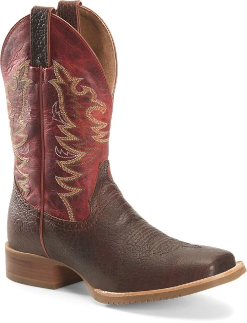 'Double H' Men's 12" Clifton Western Square Toe Roper - Buckskin / Red 4 'Double H' Men's 12" Clifton Western Square Toe Roper - Buckskin / Red - Image 4