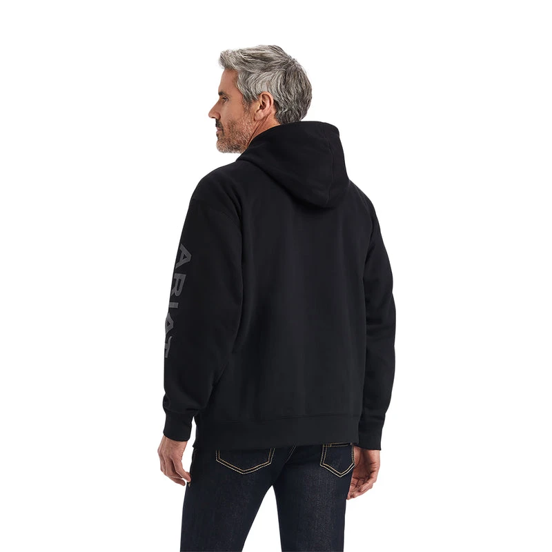 'Ariat' Men's Ariat Logo Hoodie - Black 2 'Ariat' Men's Ariat Logo Hoodie - Black - Image 2