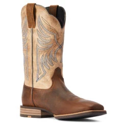 'Ariat' Men's 12" Everlite Blazin Western Square Toe - Whole Wheat / Sand Dollar -Outdoor Clothing Sale F22 MNS WEST 10042436 medial 1024x1024@2x