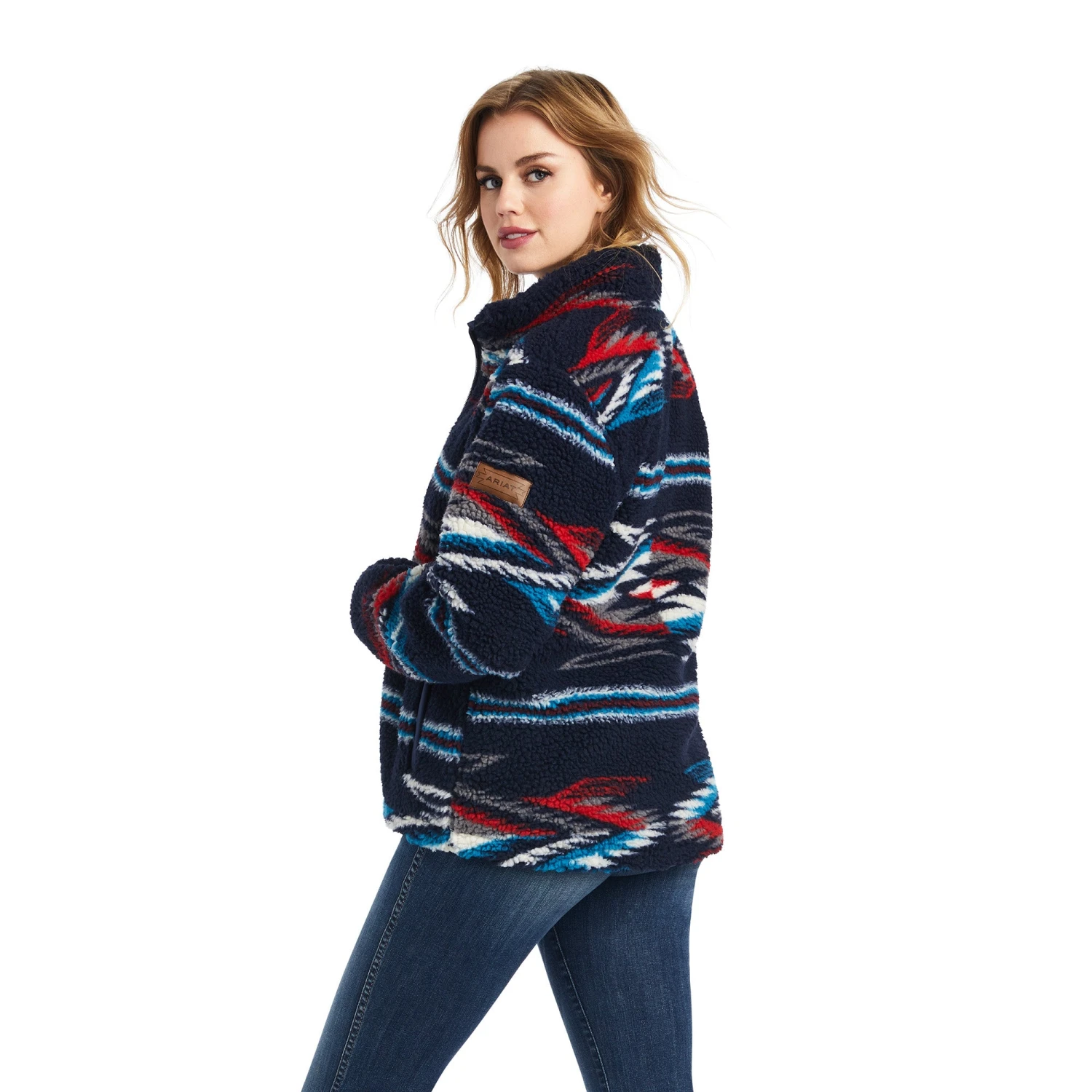 'Ariat' Women's Fleece Chimayo Jacket - Chimayo Jacquard Sherpa 3 'Ariat' Women's Fleece Chimayo Jacket - Chimayo Jacquard Sherpa - Image 3