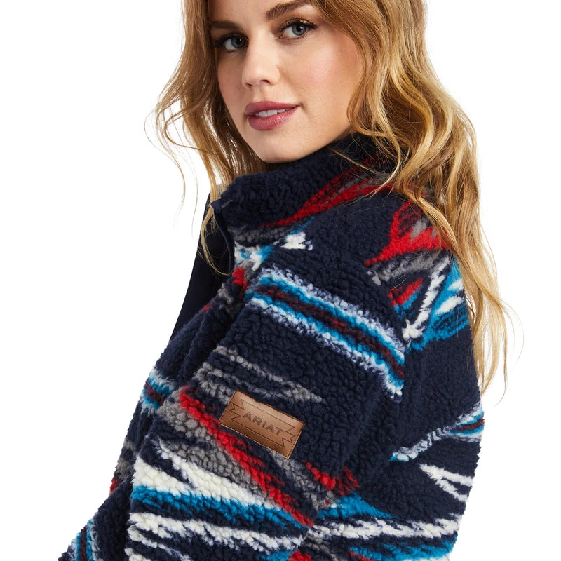 'Ariat' Women's Fleece Chimayo Jacket - Chimayo Jacquard Sherpa 2 'Ariat' Women's Fleece Chimayo Jacket - Chimayo Jacquard Sherpa - Image 2