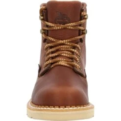 'Georgia Boot' Men's 6" Wedge Moc Toe EH Soft Toe - Brown -Outdoor Clothing Sale GB00356 front 1024x1024@2x