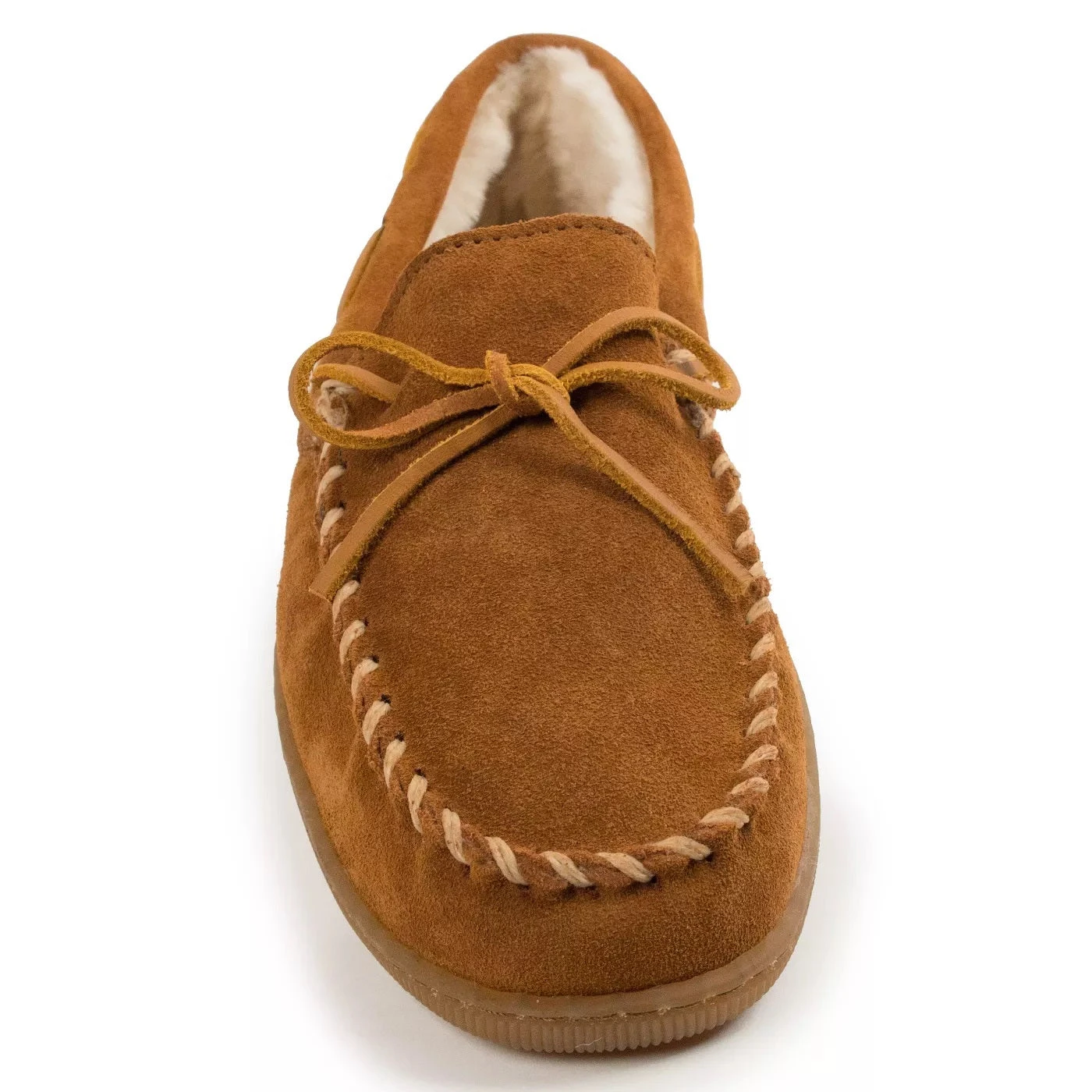 'Minnetonka' Men's Pile Lined Hardsole Moc Slipper - Tan 2 'Minnetonka' Men's Pile Lined Hardsole Moc Slipper - Tan - Image 2