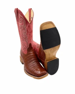 'Anderson Bean' Men's 13" HorsePower Top Hand Western Square Toe - Brandy Caiman Belly / Red Sinsation -Outdoor Clothing Sale HP80036 1024x1024@2x