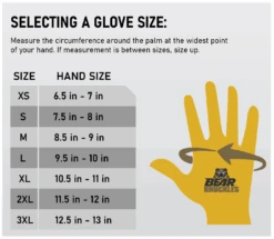 'Bear Knuckles' Double Wedge™ Regular Duty Cowhide Driver Glove - Yellow -Outdoor Clothing Sale Hand chart D351 D451 D357 D409 D373 D395 1024x1024@2x