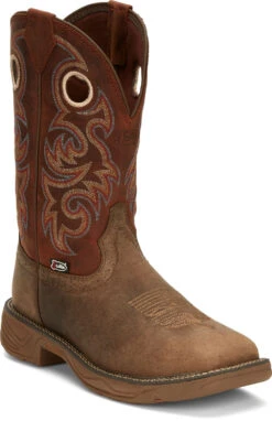 'Justin' Men's 11" Rush Western Square Toe - Peanut Tan / Bronze Orange 12 'Justin' Men's 11" Rush Western Square Toe - Peanut Tan / Bronze Orange -Outdoor Clothing Sale JST 001 SE7402 1024x1024@2x