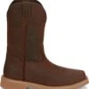 'Justin' Men's 11" Buster Water Buffalo EH WP Steel Toe - Pecan Brown