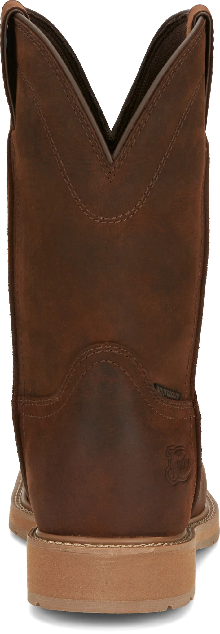 'Justin' Men's 11" Buster Water Buffalo EH WP Steel Toe - Pecan Brown 5 'Justin' Men's 11" Buster Water Buffalo EH WP Steel Toe - Pecan Brown - Image 5