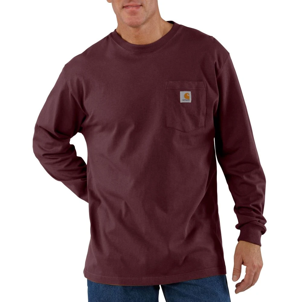 'Carhartt' Men's Heavyweight Sleeve Logo T-Shirt - Port 1 'Carhartt' Men's Heavyweight Sleeve Logo T-Shirt - Port