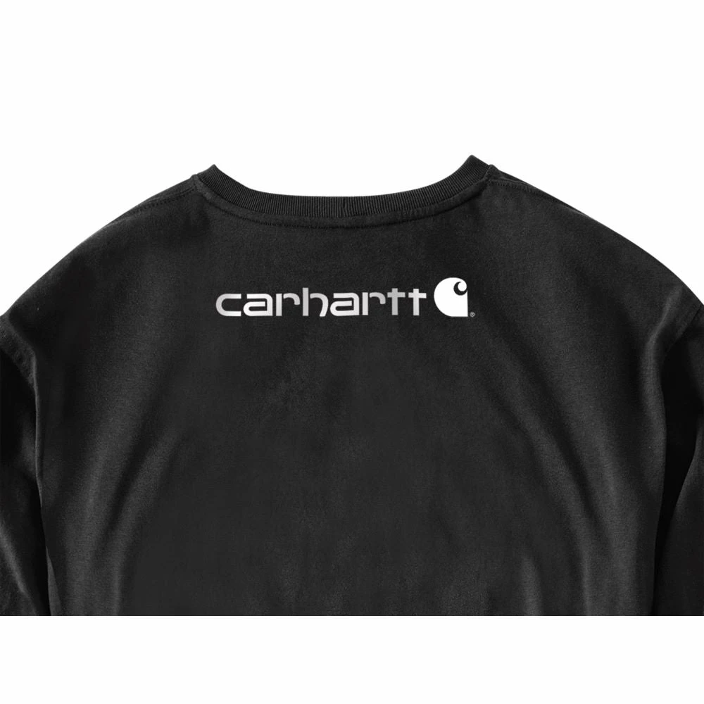 'Carhartt' Men's Heavyweight Sleeve Logo T-Shirt - Black 2 'Carhartt' Men's Heavyweight Sleeve Logo T-Shirt - Black - Image 2