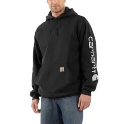 'Carhartt' Men's Midweight Logo Hoodie - Black