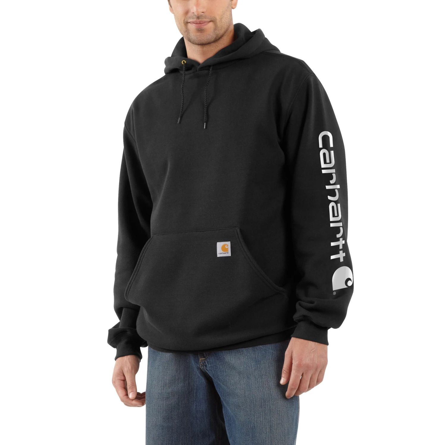 'Carhartt' Men's Midweight Logo Hoodie - Black 1 'Carhartt' Men's Midweight Logo Hoodie - Black