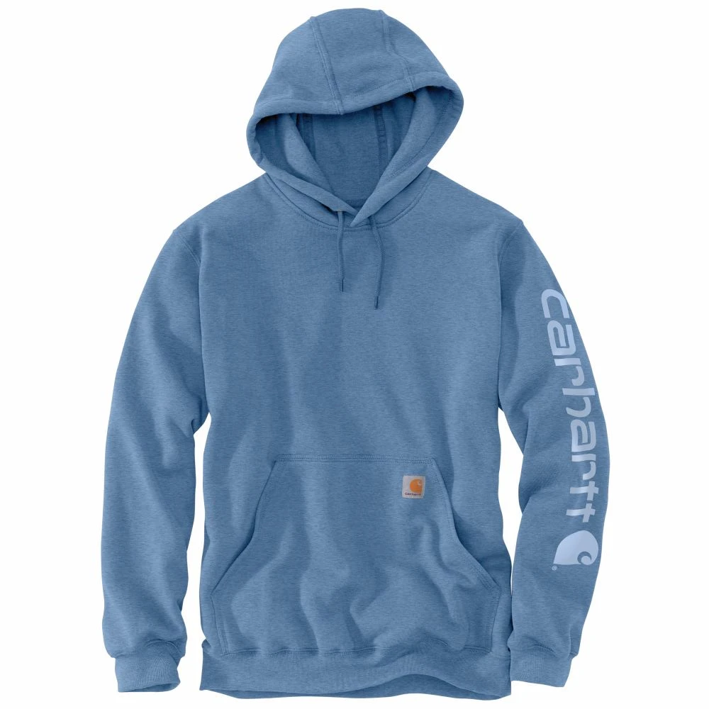 'Carhartt' Men's Midweight Logo Hoodie - Coastal Heather 1 'Carhartt' Men's Midweight Logo Hoodie - Coastal Heather