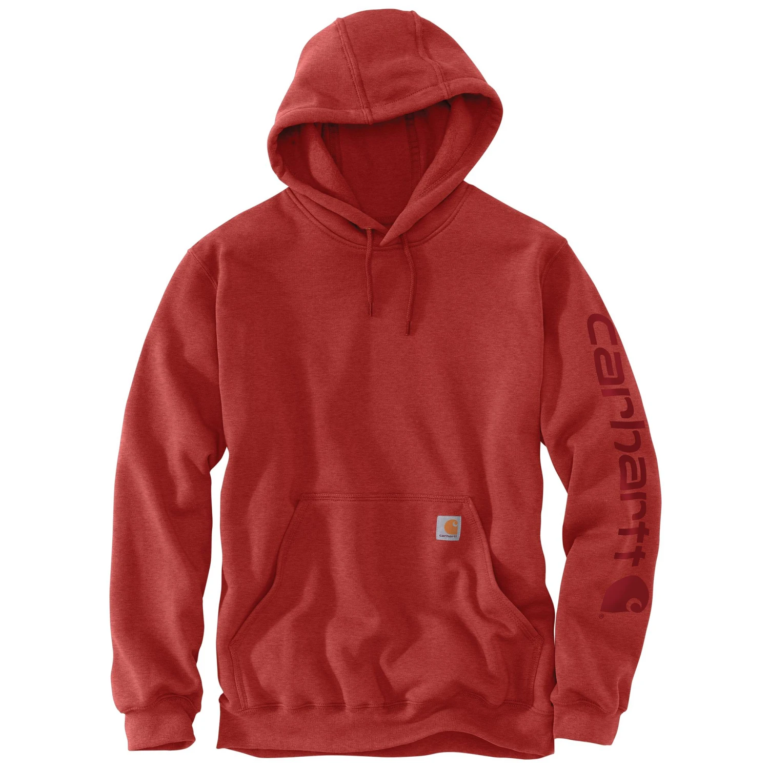 'Carhartt' Men's Midweight Logo Hoodie - Chili Pepper Heather 1 'Carhartt' Men's Midweight Logo Hoodie - Chili Pepper Heather